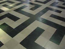 Interlocking swastika design on the floor of the cathedral of Amiens, France, 13th Century.